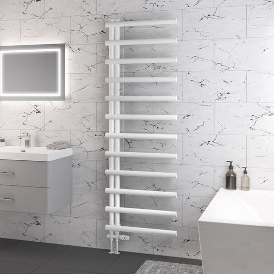 Eastbrook Marlow E-Style 1750 x 600mm Towel Rail Matt White | 89.0812