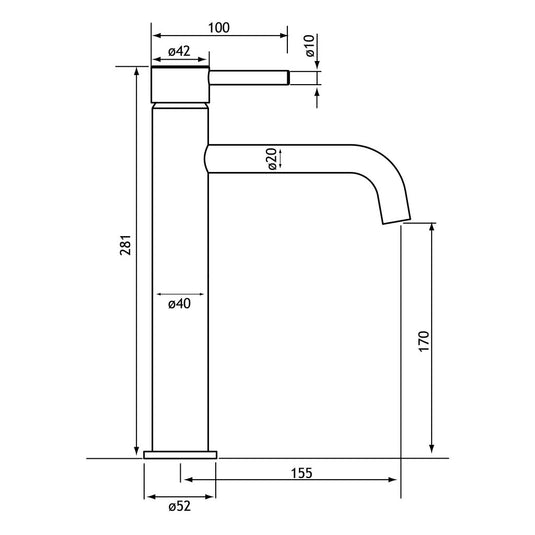 Eastbrook Meriden Extended Basin Mono Tap with Waste Chrome | 98.2004