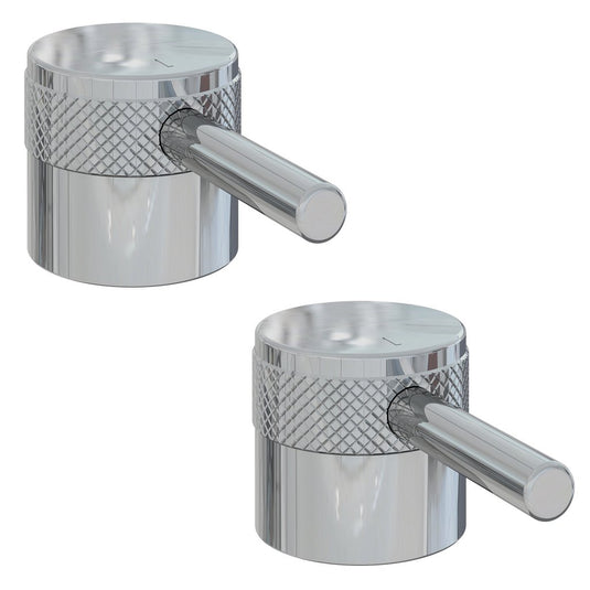 Eastbrook Meriden Half Knurling Tap Handles 2 Tap Hole Bath Filler Shower Mixer Pair Chrome | 98.2031