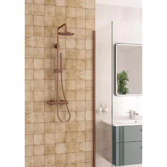 Eastbrook Meriden Round Telescopic Shower Set with Bar Valve Brushed Bronze | 98.4023 - Envy Bathrooms Ltd