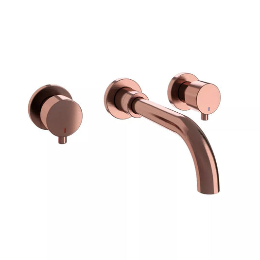 Eastbrook Meriden Three Hole Wall-Mounted Basin Tap Brushed Bronze | 98.4019 - Envy Bathrooms Ltd