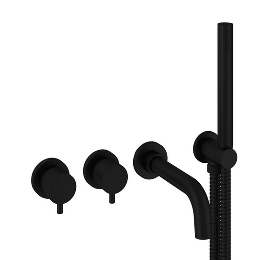 Eastbrook Meriden Wall Mounted 4-Hole Thermostatic Bath Shower Mixer Set Matt Black | 98.4006