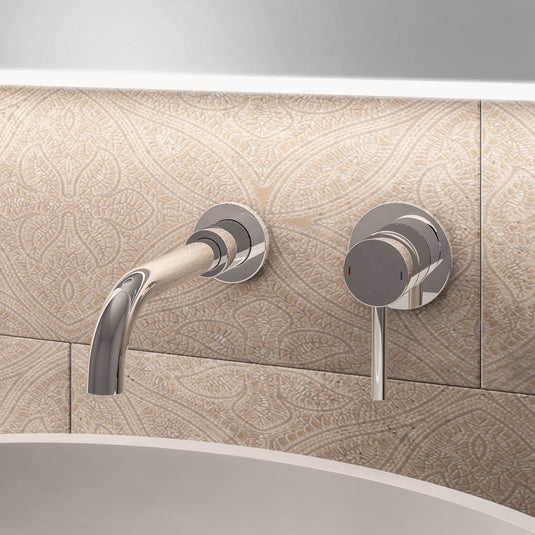 Eastbrook Meriden Wall Mounted Basin Mixer Tap Curved Spout Chrome | 98.2007
