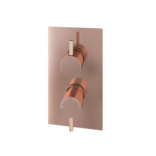 Eastbrook Modern Round Thermostatic Two Way Concealed Shower Valve Brushed Bronze | 60.2015 - Envy Bathrooms Ltd