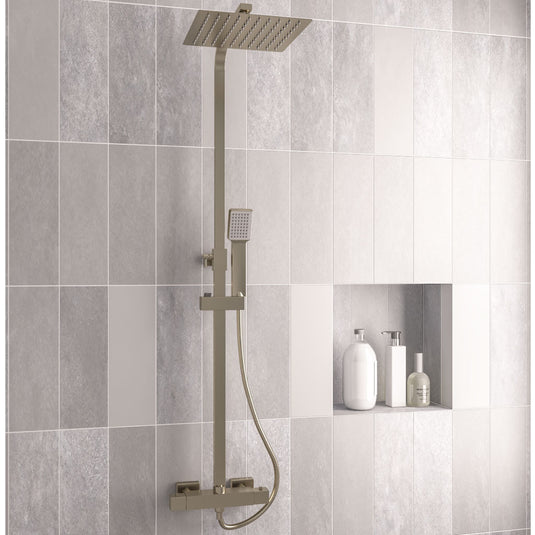 Eastbrook Modern Square Thermostatic Shower Brushed Brass | 60.1006