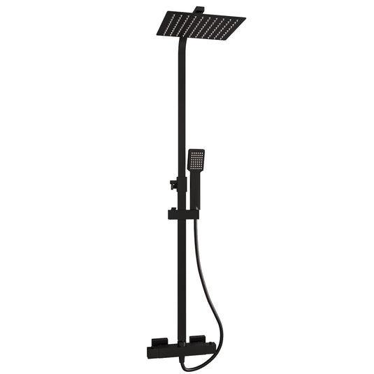 Eastbrook Modern Square Thermostatic Shower Matt Black | 60.1004