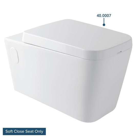 Eastbrook Moselle Wall Hung WC Soft Close Toilet Seat White | 40.0007