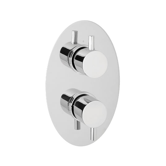 Eastbrook Oval Twin Valve Plate with Round Rings Chrome | 68.0005