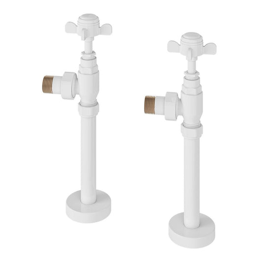 Eastbrook Pair of Traditional Radiator Valves + Tails Gloss White | 41.0729