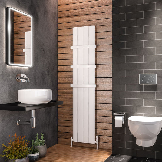 Eastbrook Peretti 1800 x 375mm Aluminium Radiator Matt White | 86.0056