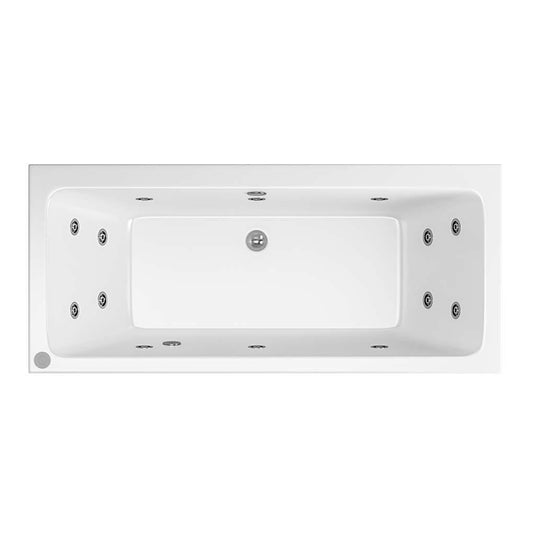 Eastbrook Portland Double Ended 1700 x 750mm 14‑Jet Whirlpool Beauforte Bath White | 42.2016
