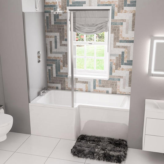 Eastbrook Portland L‑Shape LH 1500 x 850 x 700mm Beauforte Bath White | 42.1183