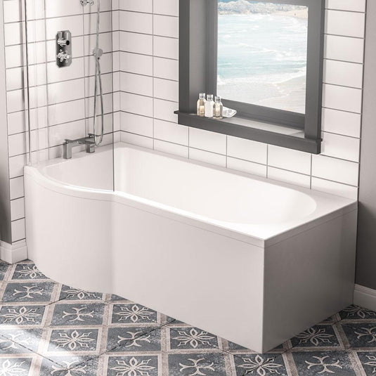 Eastbrook Portland P‑Shape LH 1600 x 850 x 750mm (5mm) Bath White | 42.0233