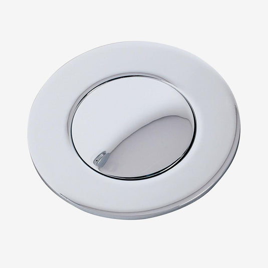 Chrome round push button flush plate for toilet cistern with modern design