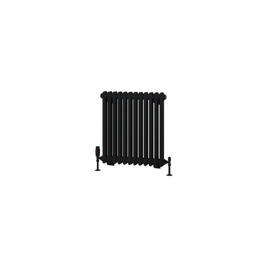 Eastbrook Rivassa 2 Column Radiator 600 x 563mm Matt Black | 81.0213