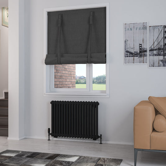 Eastbrook Rivassa 2 Column Radiator 600 x 833mm Matt Black | 81.0215