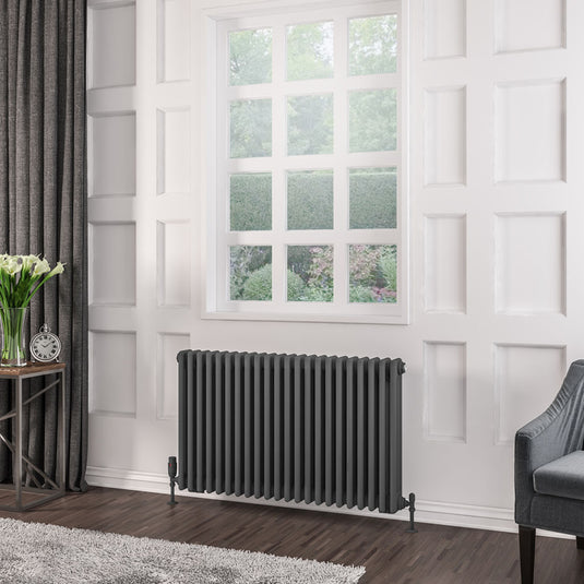 Eastbrook Rivassa 3 Column Radiator 600 x 1010mm - Matt Anthracite | 81.0092