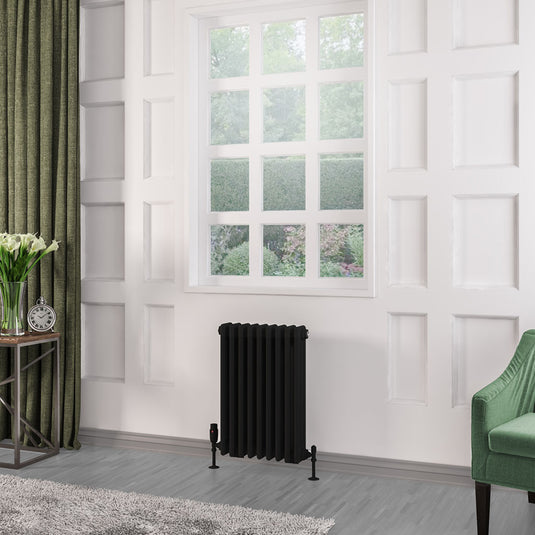 Eastbrook Rivassa 3 Column Radiator 600 x 428mm Matt Black | 81.0225