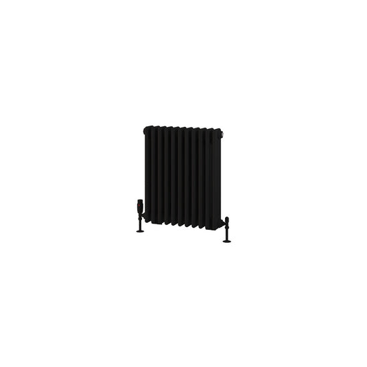 Eastbrook Rivassa 3 Column Radiator 600 x 518mm – Matt Black | 81.0227