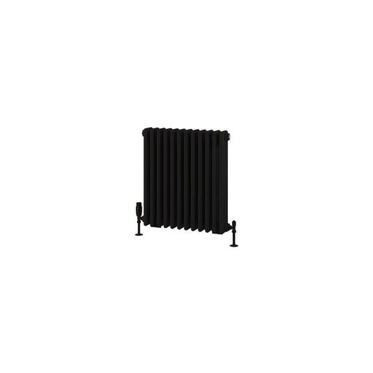 Eastbrook Rivassa 3 Column Radiator 600 x 563mm – Matt Black | 81.0228