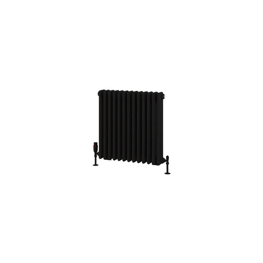 Eastbrook Rivassa 3 Column Radiator 600 x 608mm – Matt Black | 81.0229