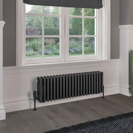 Eastbrook Rivassa 4 Column Radiator 300 x 1010mm - Matt Anthracite | 81.0081