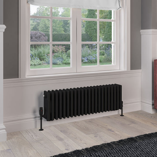 Eastbrook Rivassa 4 Column Radiator 300 x 1010mm – Matt Black | 81.0238