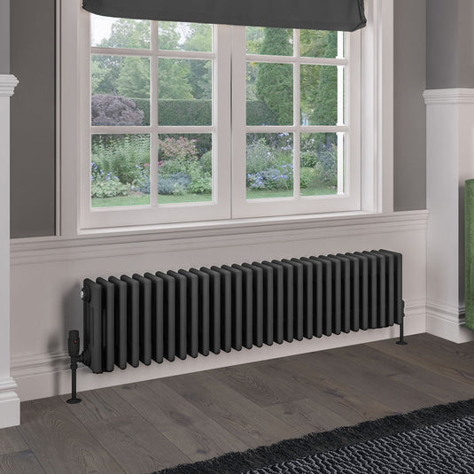 Eastbrook Rivassa 4 Column Radiator 300 x 1373mm - Matt Anthracite | 81.0082
