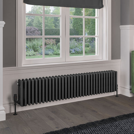 Eastbrook Rivassa 4 Column Radiator 300 x 1505mm - Matt Anthracite | 81.0083