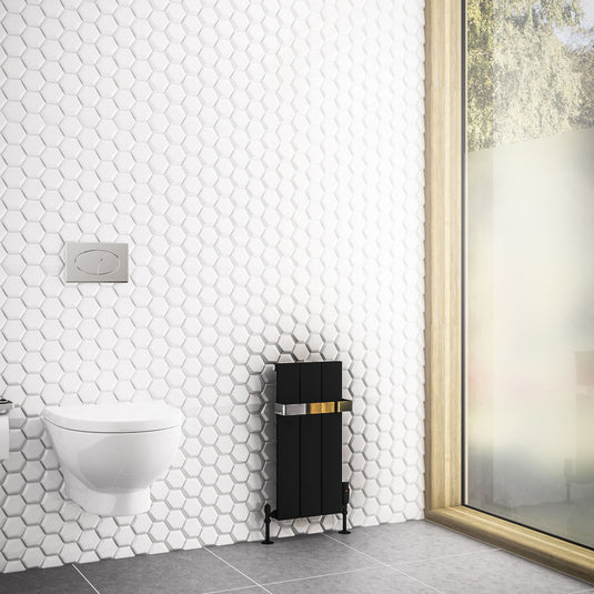 Eastbrook Rosano 600 x 280mm Aluminium Radiator Matt Black | 86.0149