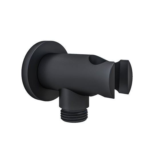 Eastbrook Round Outlet Elbow with Shower Holder Smooth Black | 93.0107