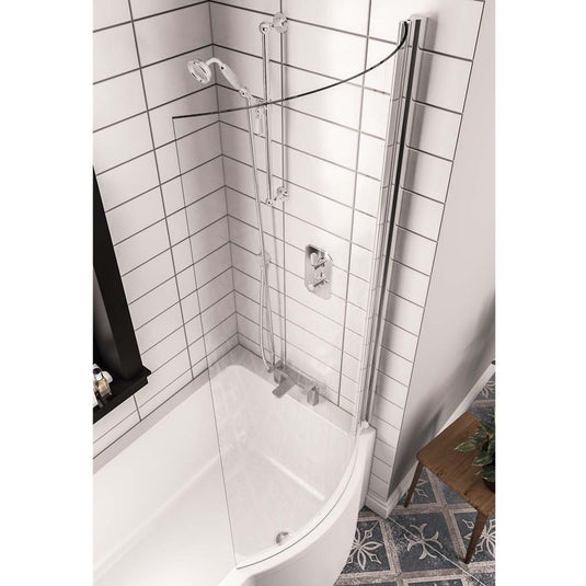 Eastbrook Shannon 1400 x 812mm (6mm) Easyclean Shower Bath Screen Chrome Profiles | 58.713