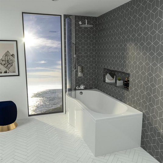 Eastbrook Shannon P‑Shape LH 1500 x 850mm Beauforte Bath White | 42.1107
