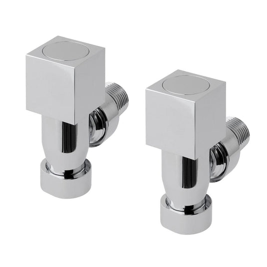 Eastbrook Square Angled Radiator Valves Chrome | 41.3001