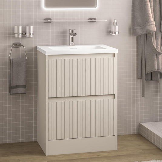 Eastbrook Stockton 600mm Fluted Drawer Base Vanity Unit Cashmere | 37.2067