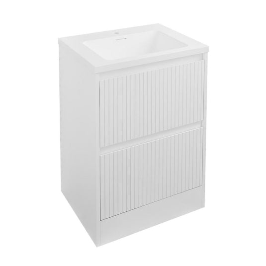 Eastbrook Stockton 600mm Fluted Drawer Base Vanity Unit High Gloss White | 37.2066