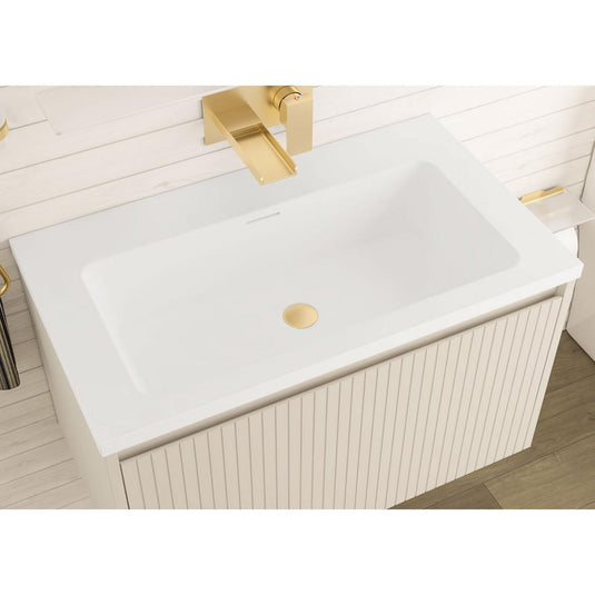 Eastbrook Stockton 800mm Fluted 1 Drawer Wall Hung Vanity Unit Cashmere | 37.2065