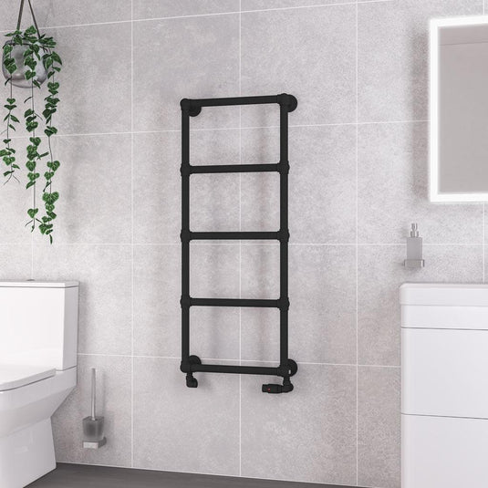 Eastbrook Stour 1195 x 500mm Towel Rail Matt Black | 41.0445