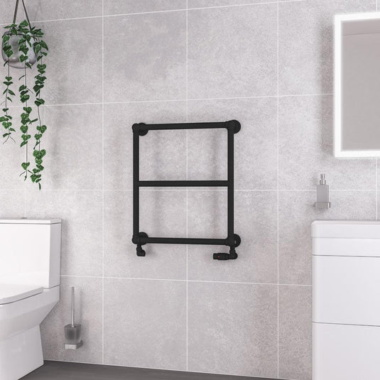 Eastbrook Stour 690 x 600mm Towel Rail Matt Black | 41.0444