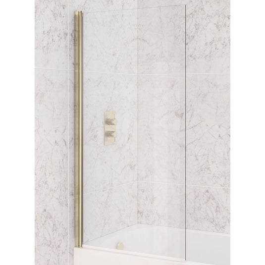 Eastbrook Straight Bath Screen 1400x800mm 6mm Brushed Brass | 49.0112
