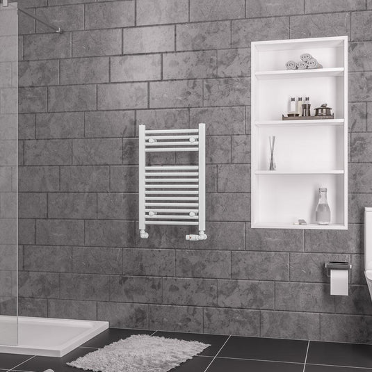 Eastbrook Straight Biava 688 x 450mm Towel Multirail Gloss White | 41.0279