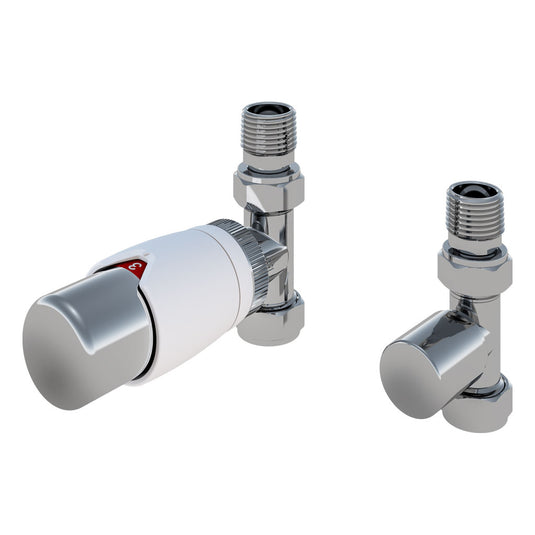 Eastbrook Straight Designer TRV with Lockshield 15mm Chrome/Gloss White | 54.0005