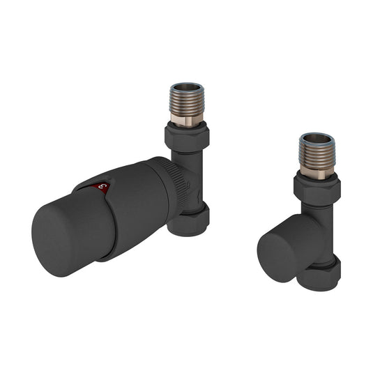 Eastbrook Straight Designer TRV with Lockshield 15mm Matt Anthracite | 54.0020
