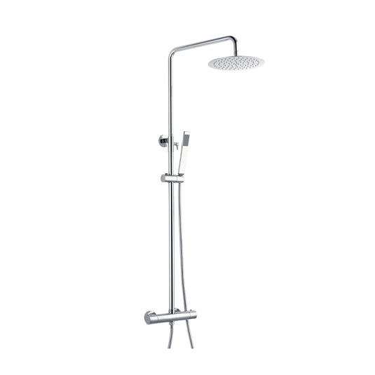 Eastbrook Thermostatic Adjustable Height Shower Pole Kit with Bar Valve, Shower Head, Handset & Hose Chrome | 78.0035