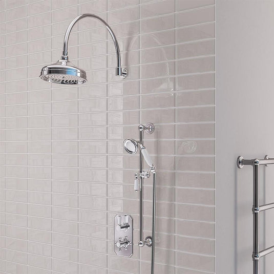 Eastbrook Traditional Concealed Valve, Shower Head, Shower Arm, Hose, Elbow & Handset - Chrome - BND009 - Envy Bathrooms Ltd