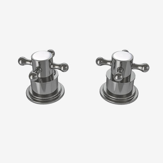 Eastbrook Traditional Deck Mounted Cross Shape Side Valve Handles for Bath Filler Taps (Pair) Chrome | 68.0044