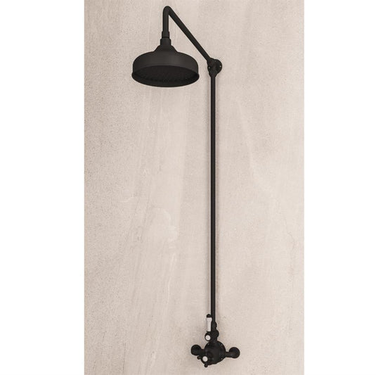 Eastbrook Traditional Thermostatic Exposed Shower Valve with 8" Rose Head - Matt Black | 60.2008