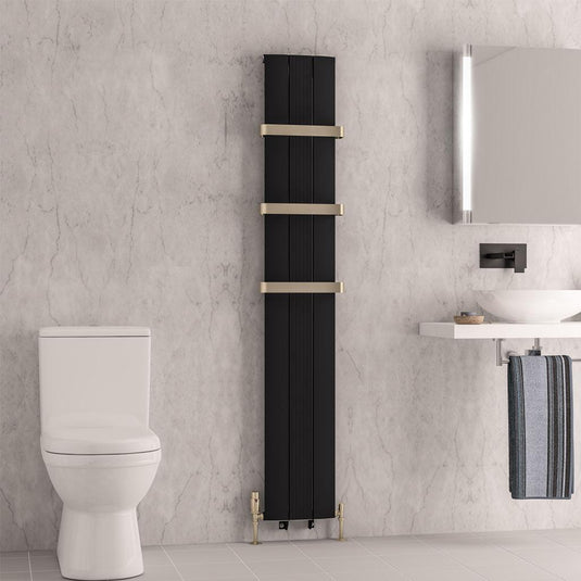 Eastbrook Trent 1800 x 280mm Aluminium Radiator Matt Black | 41.0484