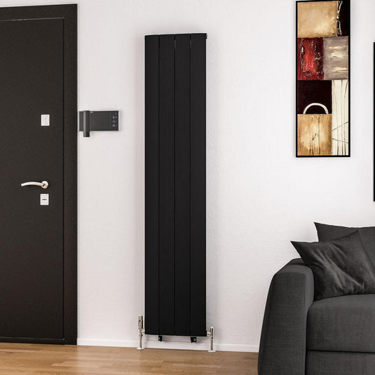 Eastbrook Trent 1800 x 375mm Aluminium Radiator Matt Black | 41.0485