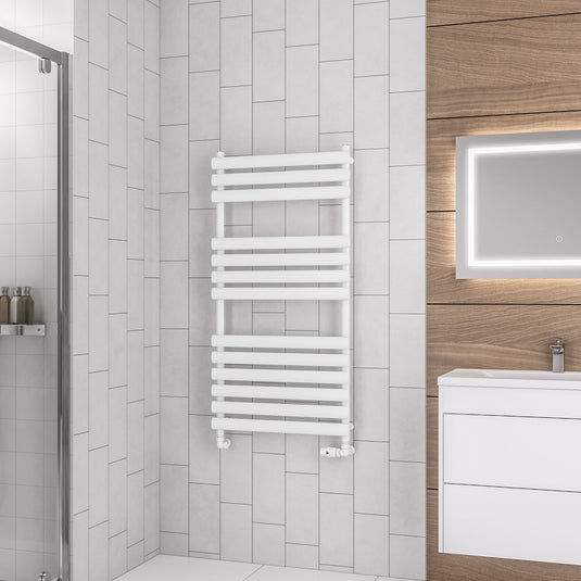 Eastbrook Tunstall 1200 x 600mm Towel Rail Matt White | 89.0045